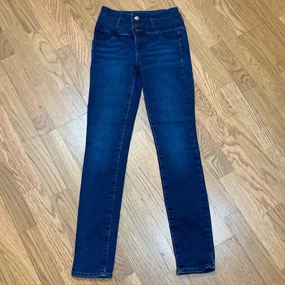 0 REFUGE high waist skinny stretchy dark wash Jeans.  (Jeggings) - Picture 1 of 16